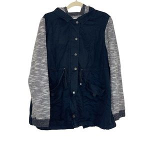 Torrid Women's Black & Gray Twill Fabric Mixed Anorak- Size 2